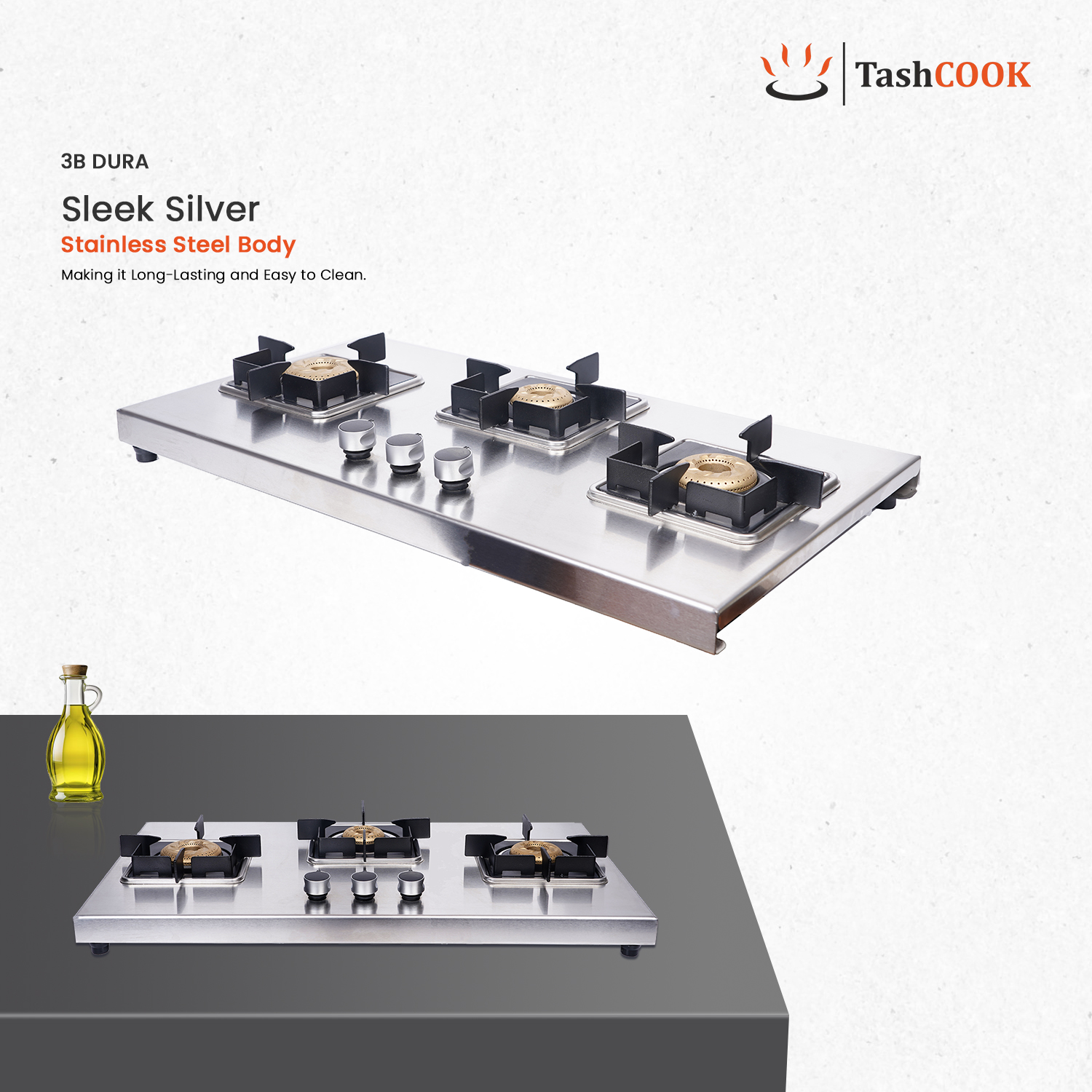 3B DURA Gas Stove 3 Brass Burners - Image 4